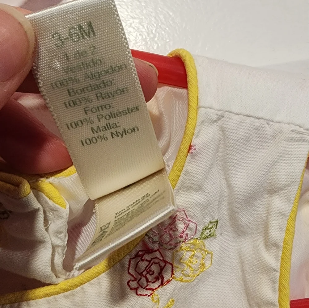 George Y2K Vtg Yellow and White Floral Dress Infants Size 3-6 Months Girls